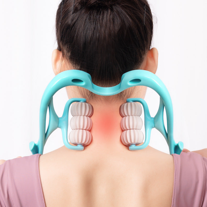 Multifunctional Manual Six-wheel Neck Massager | Massage Relieve Roller